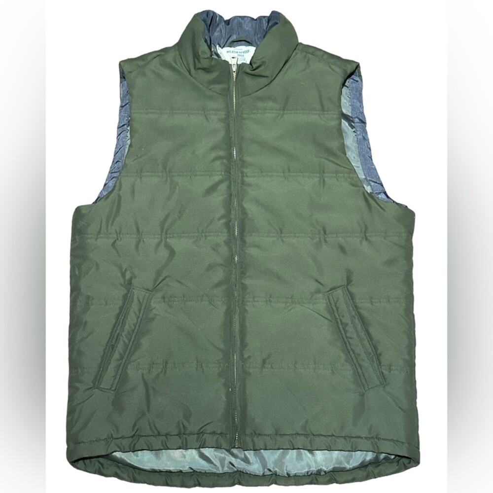 Weatherproof Vintage Mens Large Olive Green Full Zip Vest